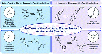 Graphical abstract: Synthesis of multifunctional homopolymers via sequential post-polymerization reactions