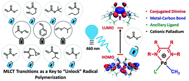 Graphical abstract: Metal–organic insertion light initiated radical (MILRad) polymerization: photo-initiated radical polymerization of vinyl polar monomers with various palladium diimine catalysts