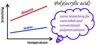 Graphical abstract: Degree of branching in poly(acrylic acid) prepared by controlled and conventional radical polymerization