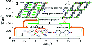 Graphical abstract: Rational construction of a porous lanthanide coordination polymer featuring reversible guest-dependent magnetic relaxation behavior
