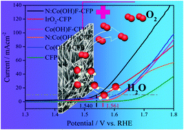 Graphical abstract: Ultralong needle-like N-doped Co(OH)F on carbon fiber paper with abundant oxygen vacancies as an efficient oxygen evolution reaction catalyst