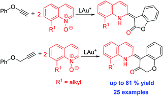 Graphical abstract: Gold-catalyzed oxidative cycloalkenations of alkynes with quinoline N-oxides