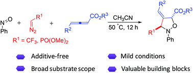 Graphical abstract: Additive-free regio- and diastereoselective construction of fully-substituted isoxazolidines employing diazo compounds