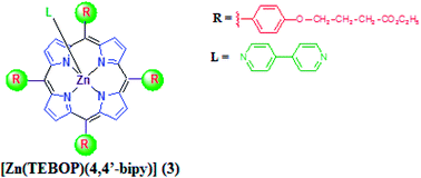 Graphical abstract: Tetrakis(ethyl-4(4-butyryl)oxyphenyl)porphyrinato zinc complexes with 4,4′-bpyridin: synthesis, characterization, and its catalytic degradation of Calmagite