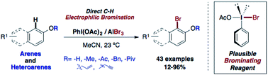 Graphical abstract: Practical, mild and efficient electrophilic bromination of phenols by a new I(iii)-based reagent: the PIDA–AlBr3 system