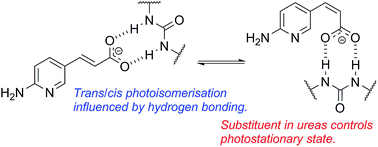 Graphical abstract: The trans/cis photoisomerization in hydrogen bonded complexes with stability controlled by substituent effects: 3-(6-aminopyridin-3-yl)acrylate case study