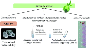 Graphical abstract: A green metal–organic framework to monitor water contaminants