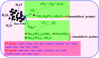 Graphical abstract: Simultaneous immobilization of NH4+ and Mn2+ from electrolytic manganese residue using phosphate and magnesium sources