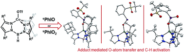 Graphical abstract: Isolable iodosylarene and iodoxyarene adducts of Co and their O-atom transfer and C–H activation reactivity