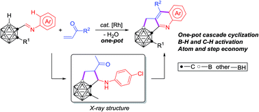 Graphical abstract: Rhodium catalyzed cascade cyclization featuring B–H and C–H activation: one-step construction of carborane-fused N-polyheterocycles