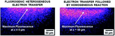 Graphical abstract: A snapshot of the electrochemical reaction layer by using 3 dimensionally resolved fluorescence mapping