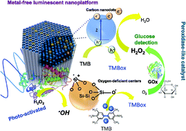 Graphical abstract: Luminescent mesoporous nanorods as photocatalytic enzyme-like peroxidase surrogates