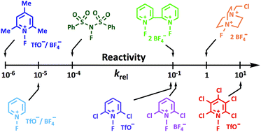 Graphical abstract: A quantitative reactivity scale for electrophilic fluorinating reagents