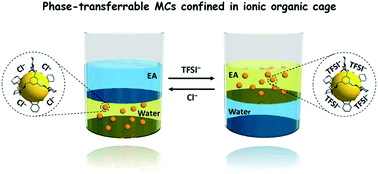 Graphical abstract: Ionic organic cage-encapsulating phase-transferable metal clusters
