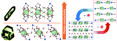 Graphical abstract: Functionality in metal–organic framework minerals: proton conductivity, stability and potential for polymorphism