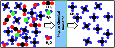 Graphical abstract: Physico-chemical elimination of unwanted CO2, H2S and H2O fractions from biomethane
