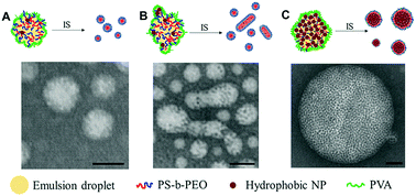 Graphical abstract: Nanoparticle packing within block copolymer micelles prepared by the interfacial instability method