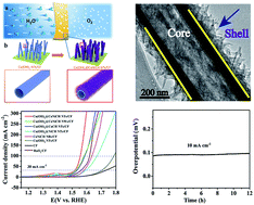 Graphical abstract: Tubular Cu(OH)2 arrays decorated with nanothorny Co–Ni bimetallic carbonate hydroxide supported on Cu foam: a 3D hierarchical core–shell efficient electrocatalyst for the oxygen evolution reaction