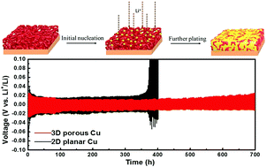 Graphical abstract: A self-supported, three-dimensional porous copper film as a current collector for advanced lithium metal batteries