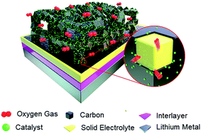 Graphical abstract: Highly efficient and stable solid-state Li–O2 batteries using a perovskite solid electrolyte