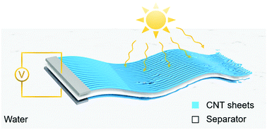 Graphical abstract: Photo-to-electricity generation of aligned carbon nanotubes in water