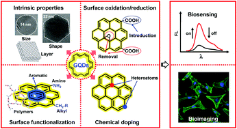 Graphical abstract: Tuning the optical properties of graphene quantum dots for biosensing and bioimaging