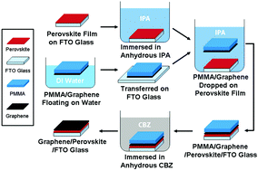 Graphical abstract: Improved air-stability of an organic–inorganic perovskite with anhydrously transferred graphene