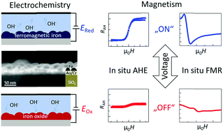 Graphical abstract: All-electrochemical voltage-control of magnetization in metal oxide/metal nanoislands