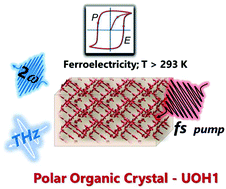 Graphical abstract: Terahertz radiation and second-harmonic generation from a single-component polar organic ferroelectric crystal