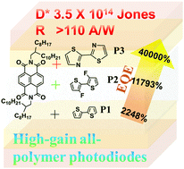 Graphical abstract: Low-LUMO acceptor polymers for high-gain all-polymer photodiodes