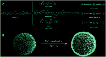 Graphical abstract: Pb2+ coordination-driven self-assembly of amorphous amphiphilic aromatic block copolymer into semi-crystallized nanostructures with enhanced fluorescence emission