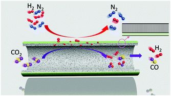 Graphical abstract: Asymmetric nickel hollow fibres as the catalytic membrane reactor for CO2 hydrogenation into syngas