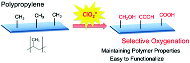 Graphical abstract: Photochemical C–H oxygenation of side-chain methyl groups in polypropylene with chlorine dioxide