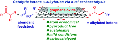 Graphical abstract: Graphene oxide catalyzed ketone α-alkylation with alkenes: enhancement of graphene oxide activity by hydrogen bonding