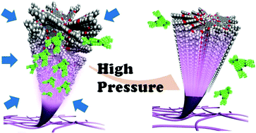 Graphical abstract: Pressure-dependent guest binding and release on a supramolecular polymer