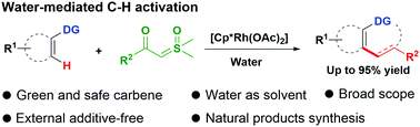 Graphical abstract: Water-mediated C–H activation of arenes with secure carbene precursors: the reaction and its application