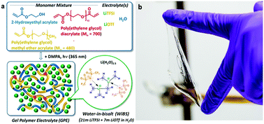 Graphical abstract: UV-cured gel polymer electrolytes with improved stability for advanced aqueous Li-ion batteries