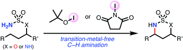 Graphical abstract: Transition-metal-free Intramolecular C–H amination of sulfamate esters and N-alkylsulfamides