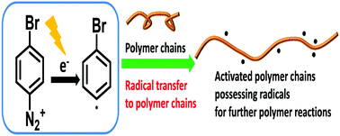Graphical abstract: Electrochemical activation of polymer chains mediated with radical transfer reactions