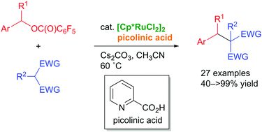 Graphical abstract: Ruthenium-catalyzed benzylic substitution of benzyl esters with stabilized carbon nucleophiles