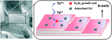 Graphical abstract: One-step synthesis of single crystalline wedge-shaped Ta3N5 nanoflakes with ultrathin top ends
