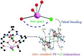 Graphical abstract: Formation of a tetranuclear supramolecule via non-covalent Pb⋯Cl tetrel bonding interaction in a hemidirected lead(ii) complex with a nickel(ii) containing metaloligand