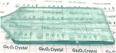 Graphical abstract: Inhibition of volatilization and polycrystalline cracking, and the optical properties of β-Ga2O3 grown by the EFG method