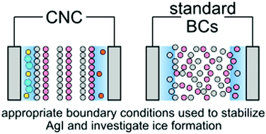 Graphical abstract: Stabilization of AgI's polar surfaces by the aqueous environment, and its implications for ice formation