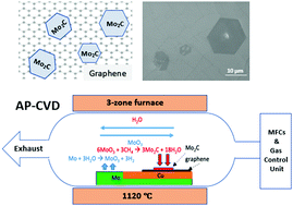 Graphical abstract: The formation mechanism of hexagonal Mo2C defects in CVD graphene grown on liquid copper