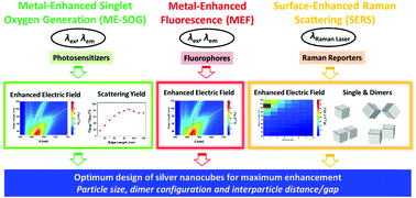 Graphical abstract: Simulation guided design of silver nanostructures for plasmon-enhanced fluorescence, singlet oxygen generation and SERS applications