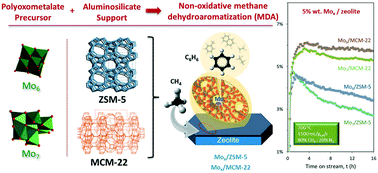 Graphical abstract: Polyoxometalates as alternative Mo precursors for methane dehydroaromatization on Mo/ZSM-5 and Mo/MCM-22 catalysts