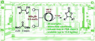 Graphical abstract: Versatile and scalable synthesis of cyclic organic carbonates under organocatalytic continuous flow conditions
