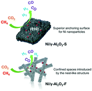 Graphical abstract: Effects of alumina morphology on dry reforming of methane over Ni/Al2O3 catalysts