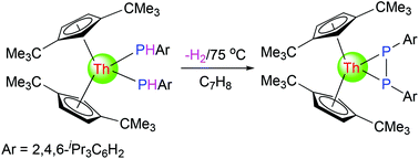 Graphical abstract: Experimental and computational studies on a three-membered diphosphido thorium metallaheterocycle [η5-1,3-(Me3C)2C5H3]2Th[η2-P2(2,4,6-iPr3C6H2)2]